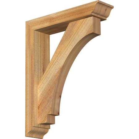 Ekena Millwork Imperial Traditional Rough Sawn Bracket w/ Offset Brace, Western Red Cedar, 4"W x 16"D x 20"H BKT0402X16X20IMP01RWR